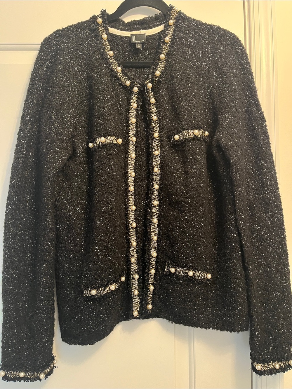 Love Token Black Pearl-Trim Jacket